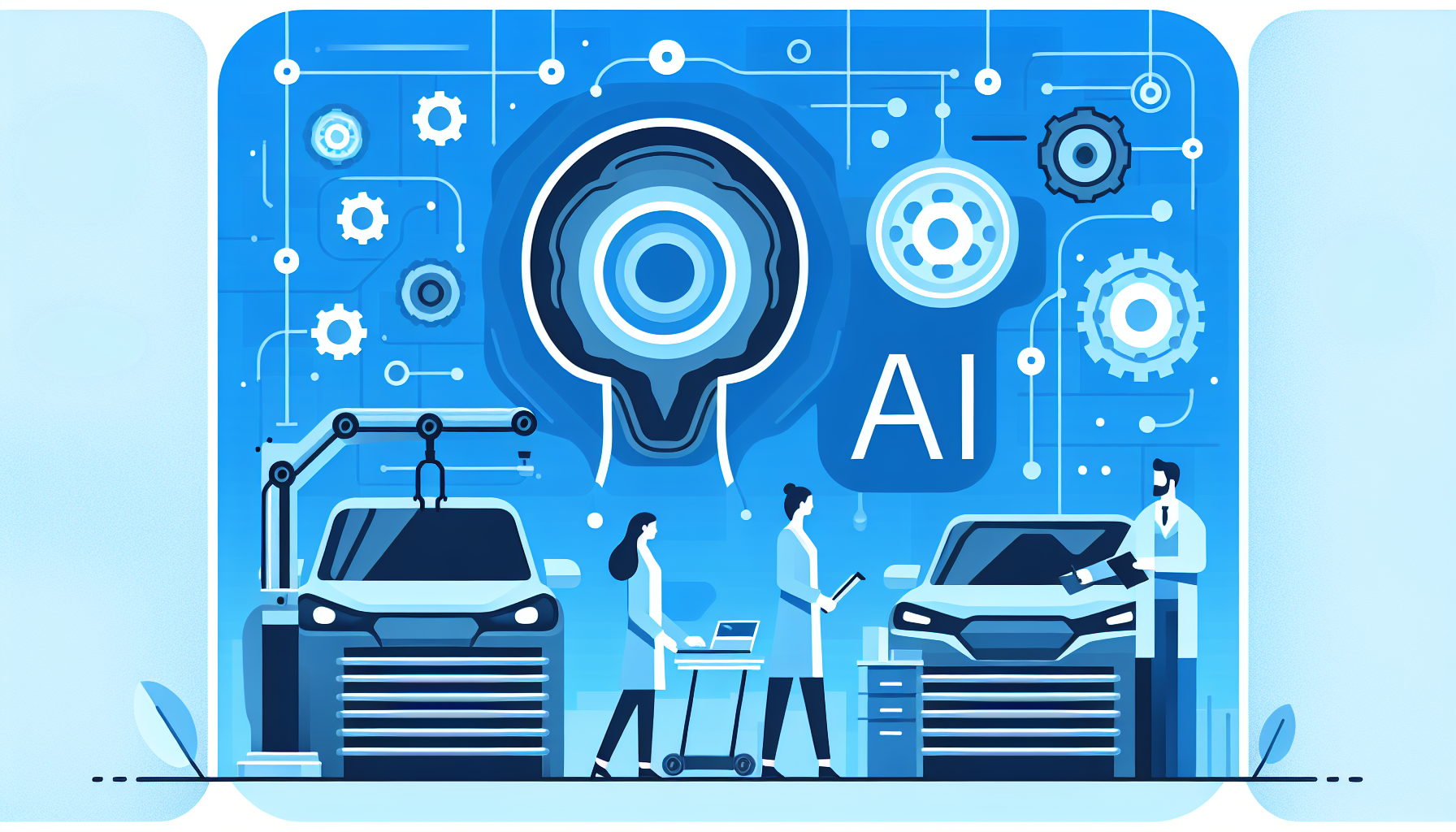 Illustration for auto repair shop AI optimization article