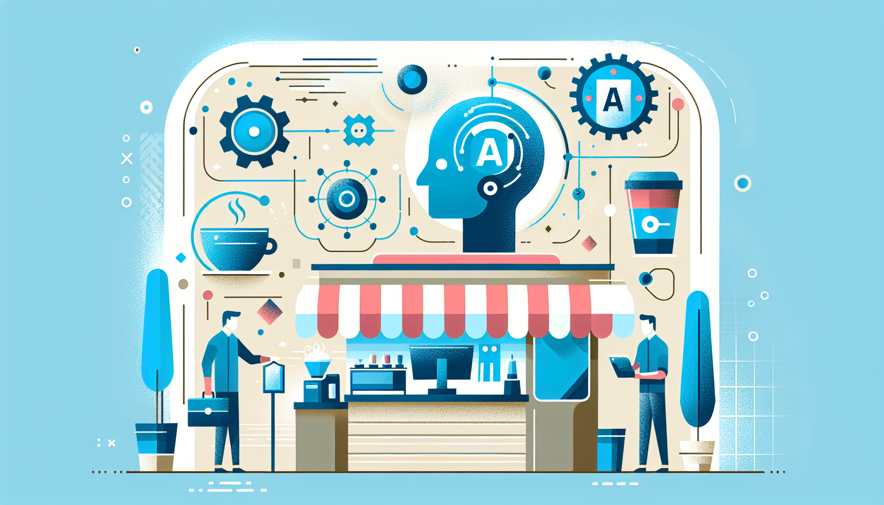 Illustration for coffee shop AI optimization article