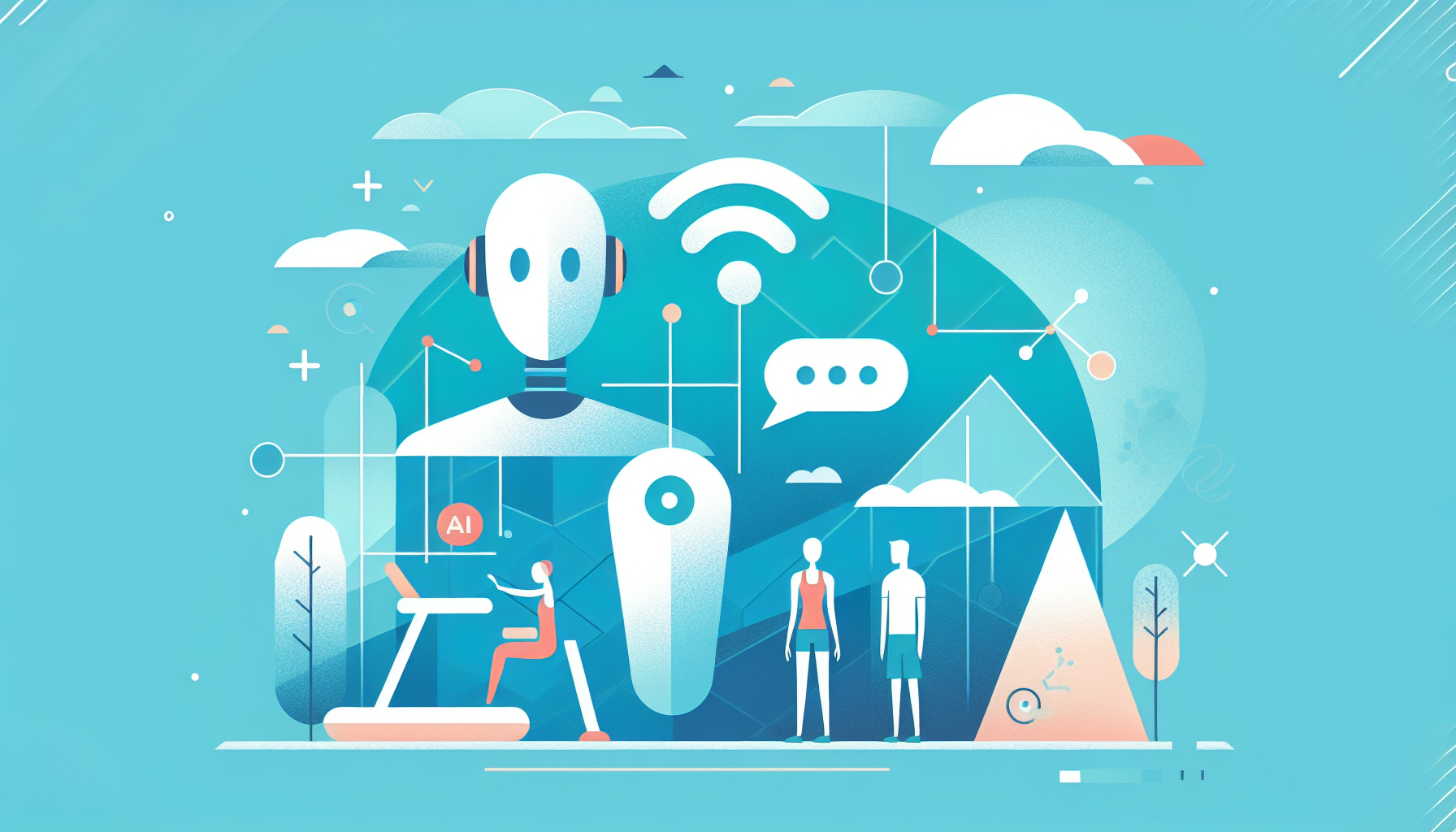 Illustration for the article about AI assistants in fitness clubs